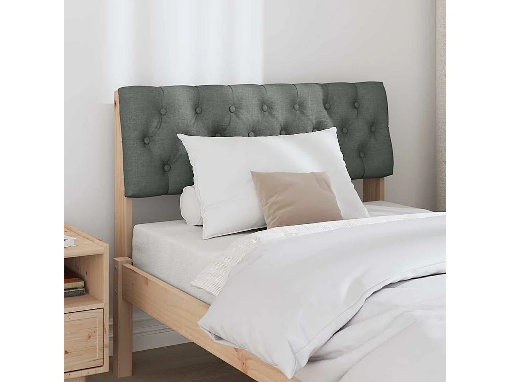 Cabeceira estofada Cinza Escuro 90 cm
