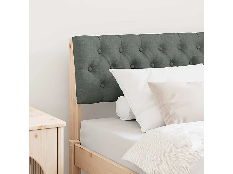 Cabecero tapizado Gris oscuro 90 cm Madera de pino macizo
