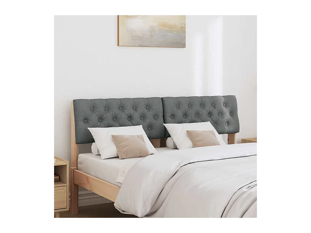 Cabecero tapizado Gris oscuro 160 cm Madera de pino macizo