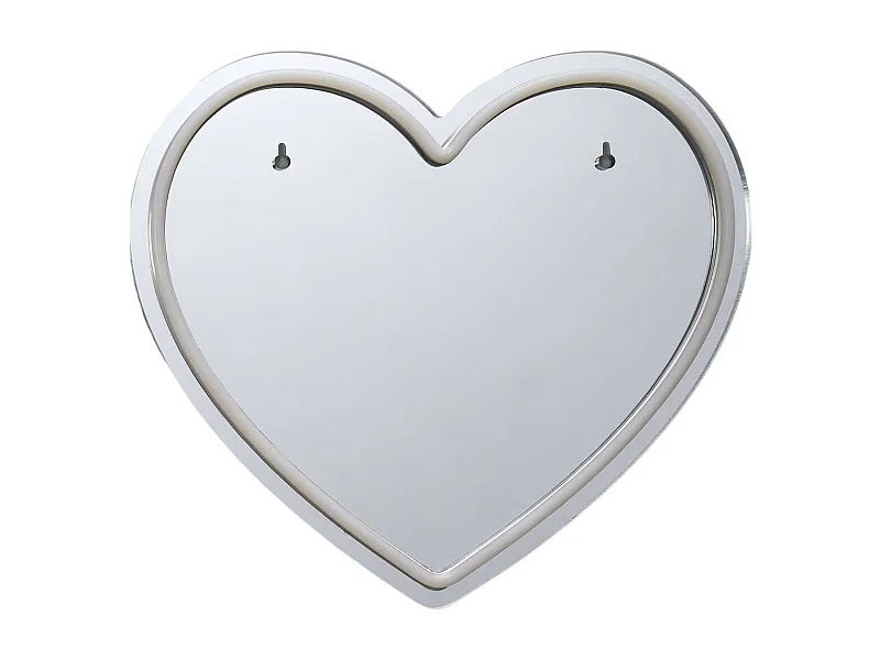 Miroir lumineux cœur rouge style néon avec port USB