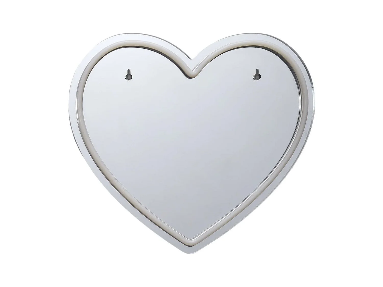 Miroir lumineux cœur rouge style néon avec port USB