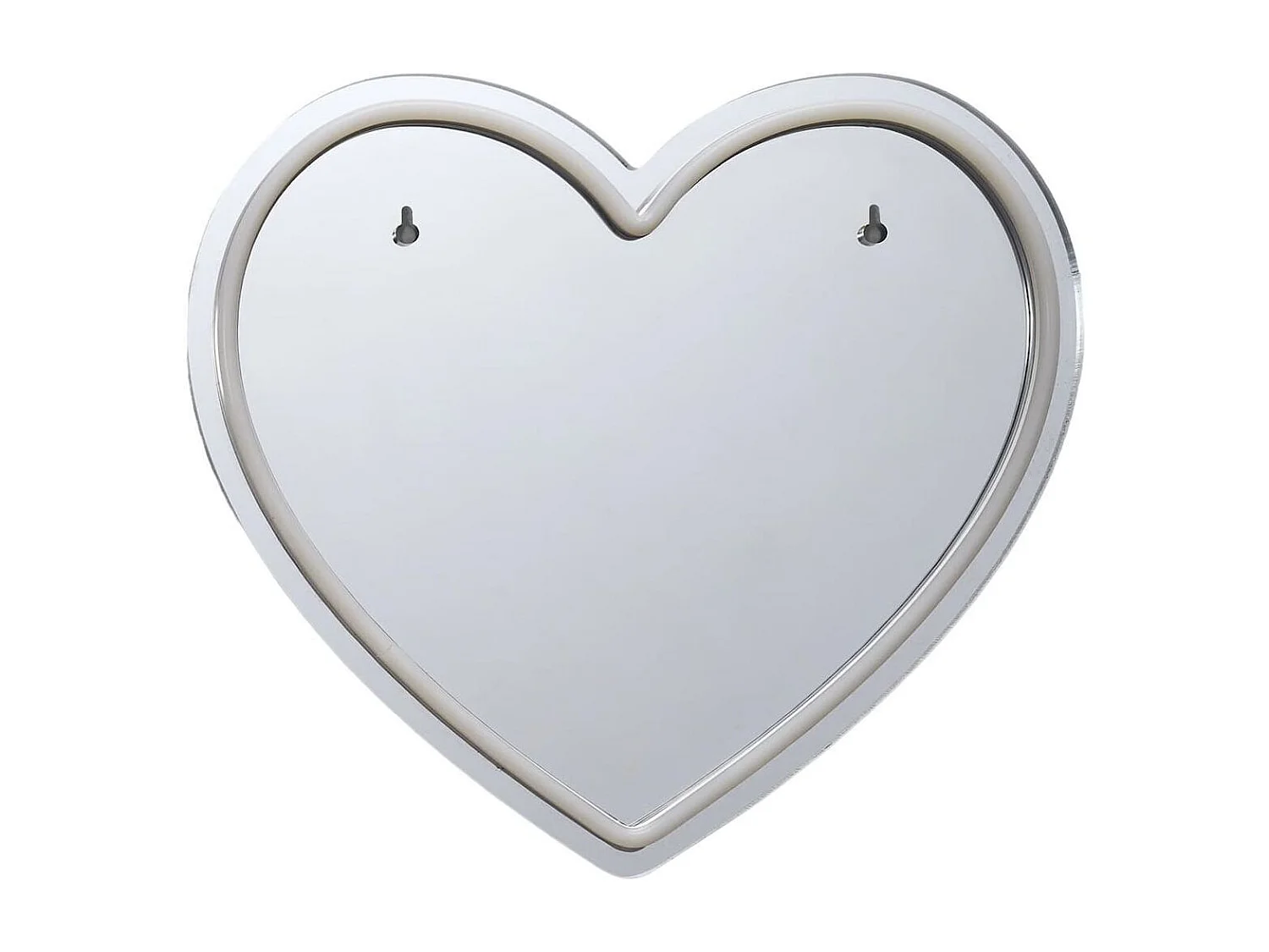 Miroir lumineux cœur rouge style néon avec port USB