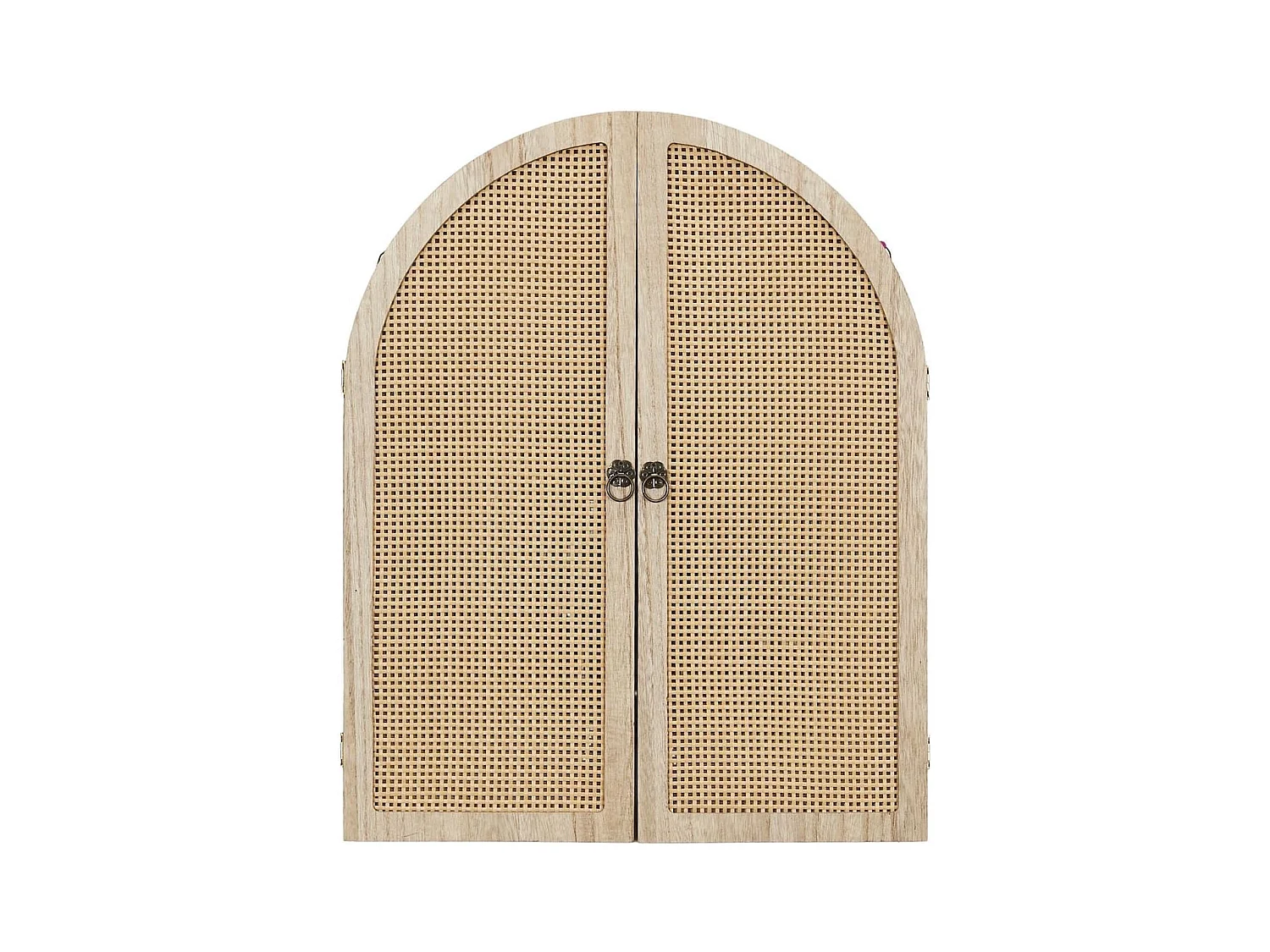 Miroir à volet effet bois et façades en rotin - MAYA