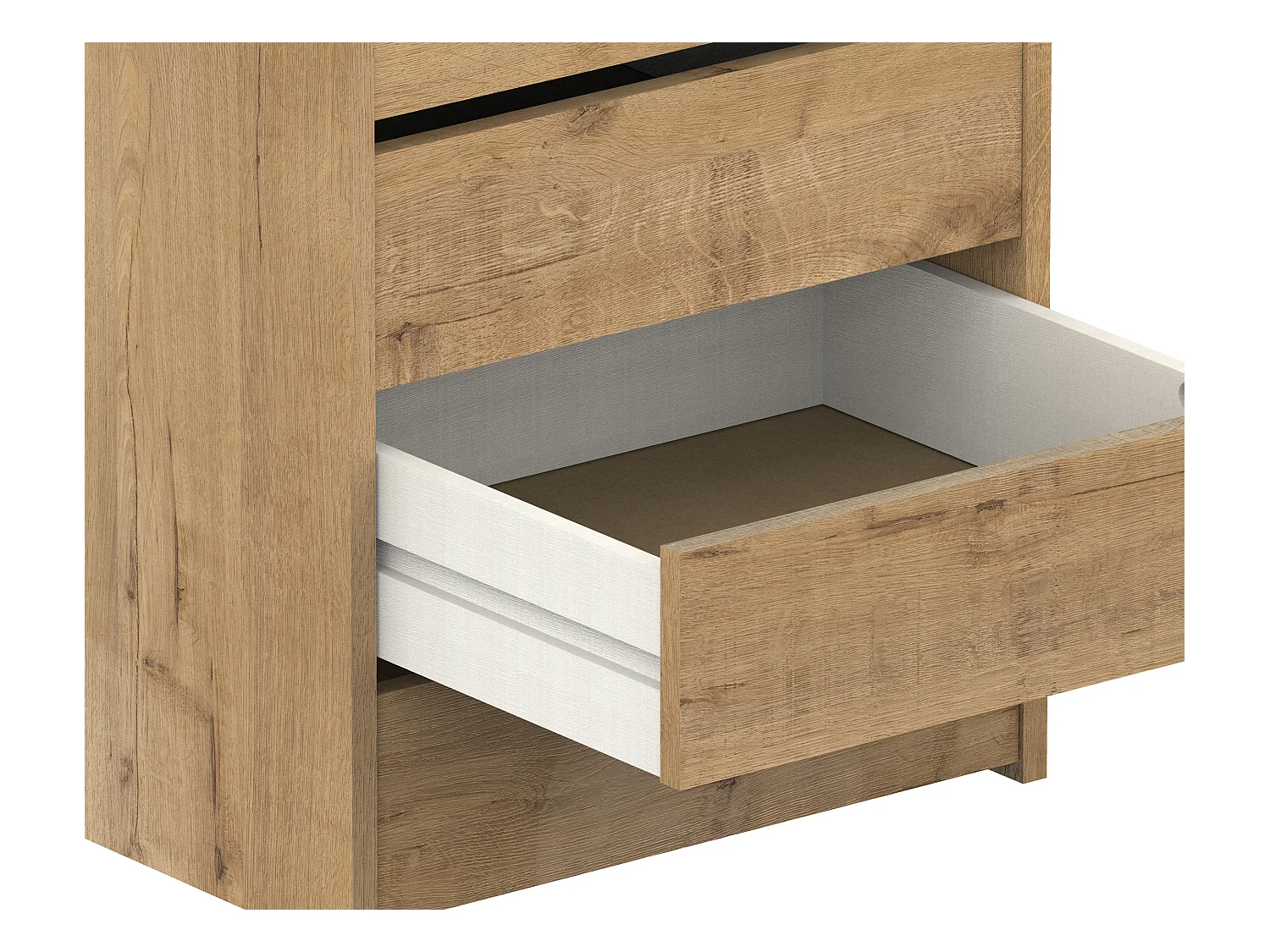 Table de nuit, table de chevet de 4 tiroirs, commode de chambre coloris Chêne doré - Longueur 46 x Profondeur 45 x Hauteur 63,5 cm