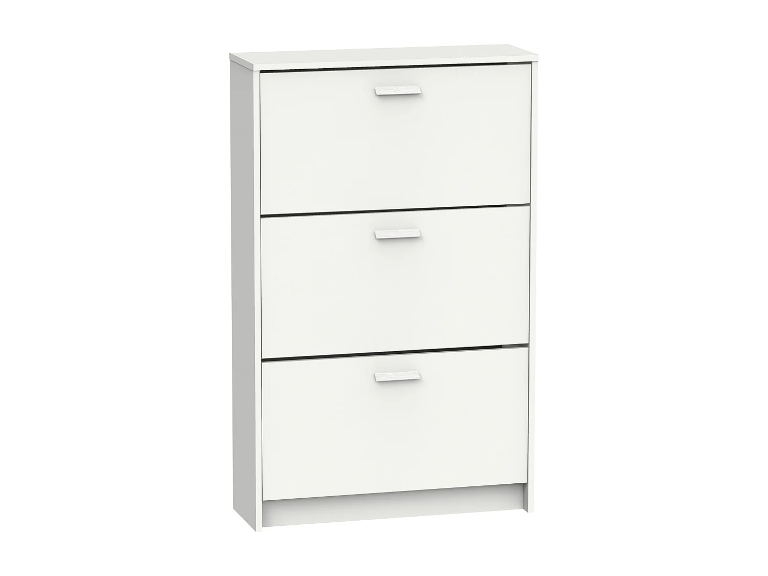 Meuble à chaussures de 3 portes, 18 paires coloris Blanc - Longueur 74 x Profondeur 25 x Hauteur 119,5 cm