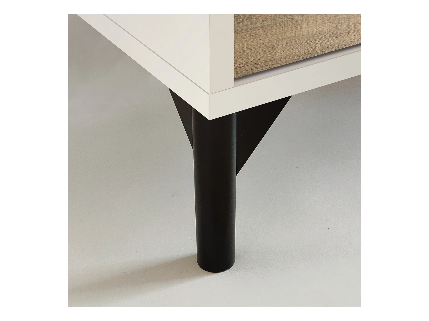 Meuble à chaussures meuble d'entrée avec pieds, 4 portes, coloris Blanc/Chêne cambrien, 20 paires de chaussures - Longueur 101 x Profondeur 33 x Hauteur 96,5 cm