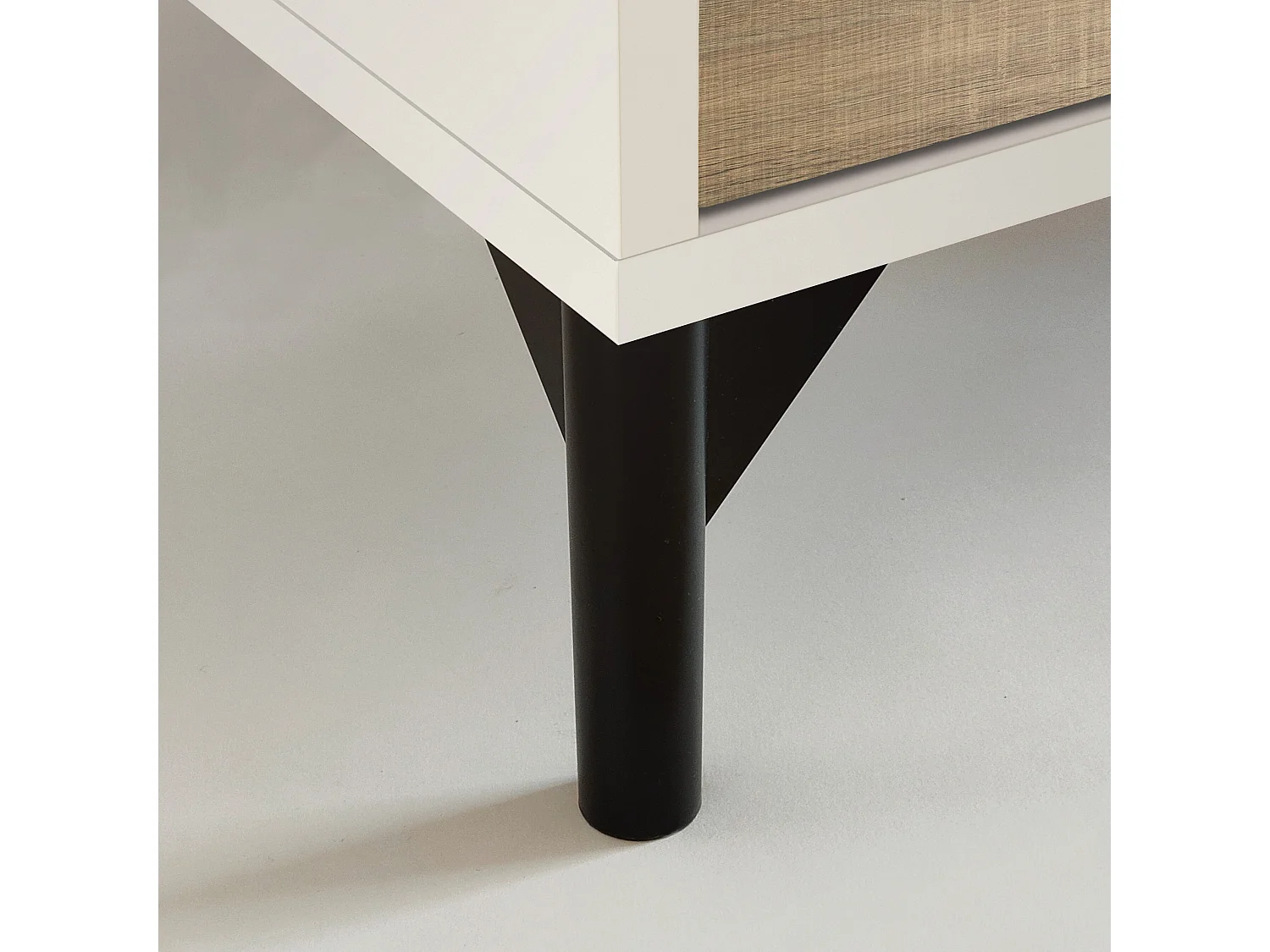 Meuble à chaussures meuble d'entrée avec pieds, 4 portes, coloris Blanc/Chêne cambrien, 20 paires de chaussures - Longueur 101 x Profondeur 33 x Hauteur 96,5 cm