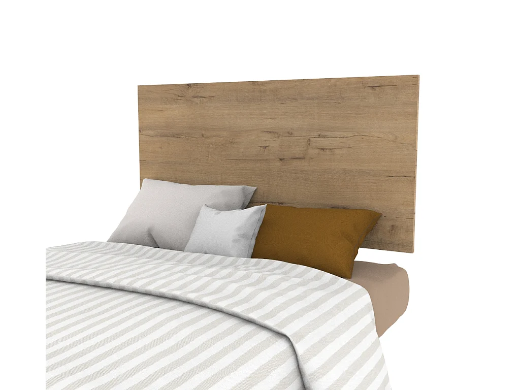 Tête de lit murale chambre à coucher coloris Chêne doré - Longueur 100 x Profondeur 1,6 x Hauteur 50 cm