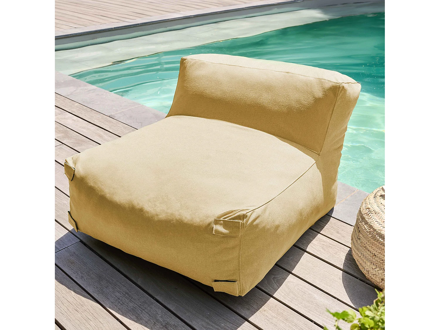 Salon de jardin modulable 5 places jaune clair  - Mixi