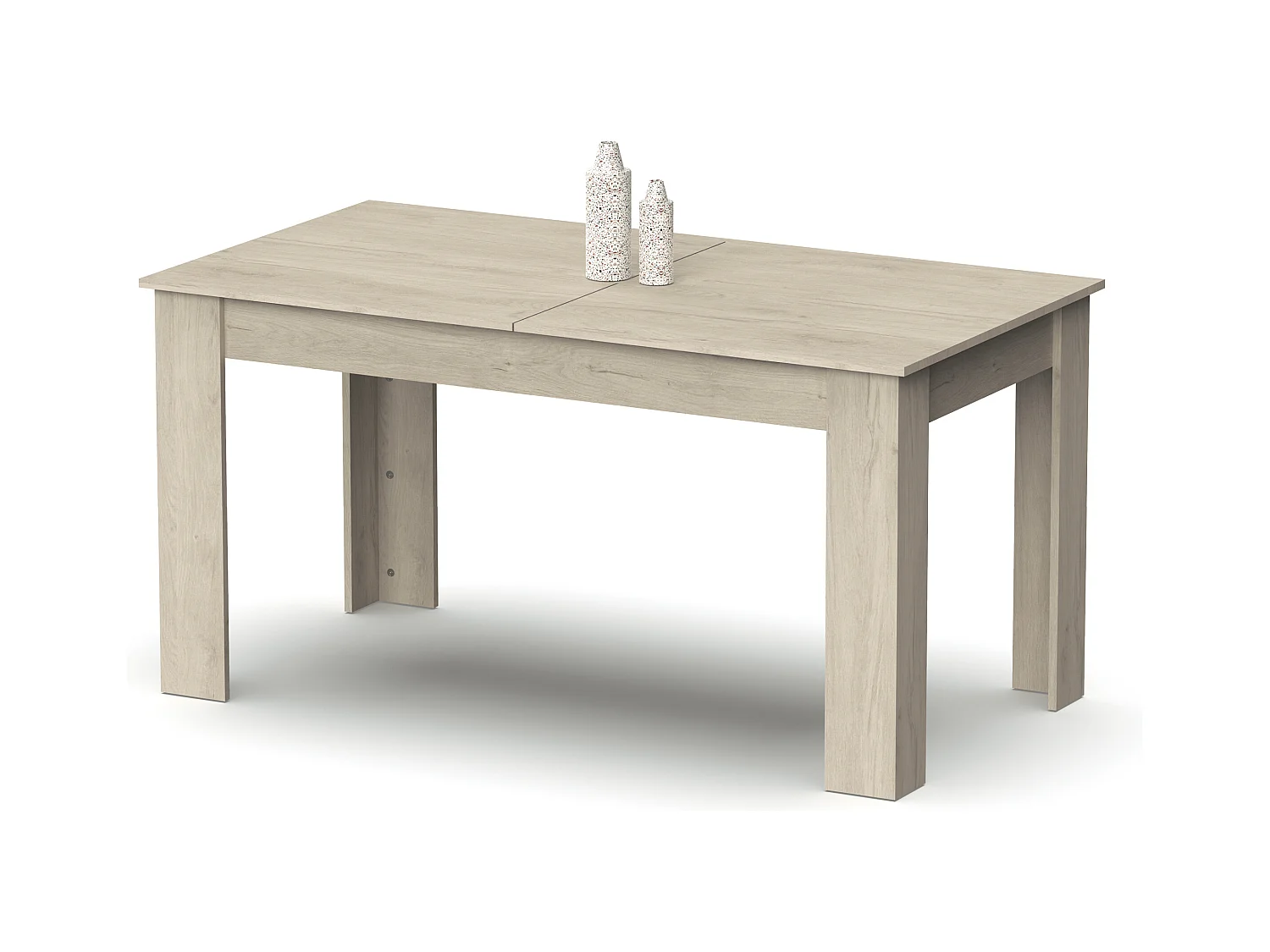 Table à manger extensible coloris Chêne Aurora - Longueur 140-195 x Profondeur 80 x Hauteur 77 cm