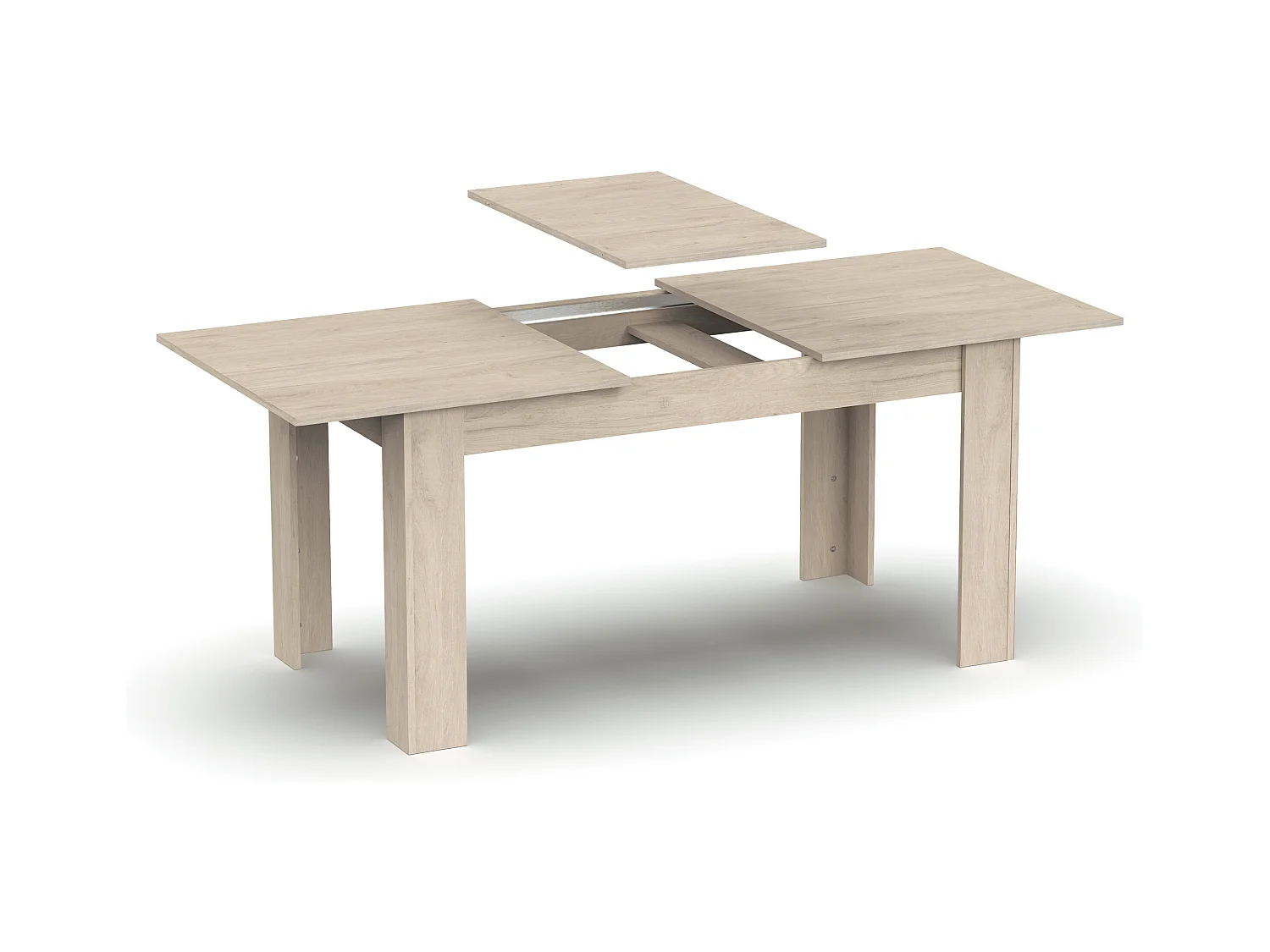 Table à manger extensible coloris Chêne Aurora - Longueur 140-195 x Profondeur 80 x Hauteur 77 cm