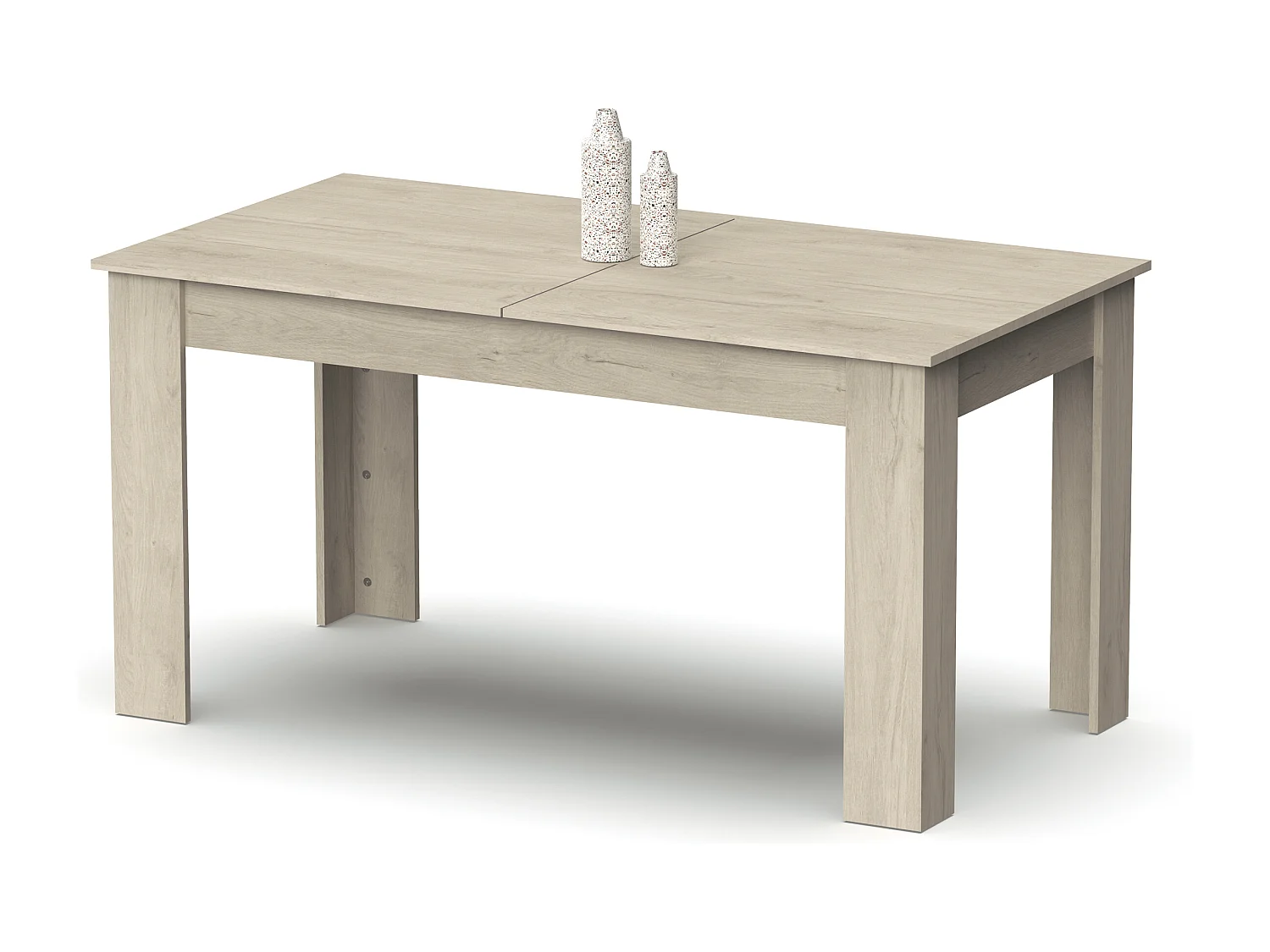 Table à manger extensible coloris Chêne Aurora - Longueur 140-195 x Profondeur 80 x Hauteur 77 cm