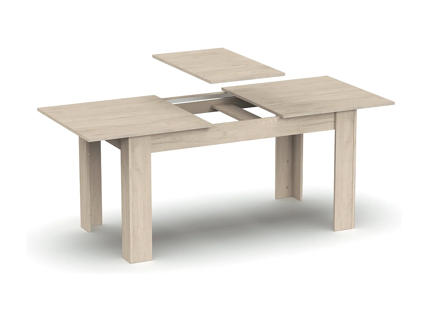 Table à manger extensible coloris Chêne Aurora - Longueur 140-195 x Profondeur 80 x Hauteur 77 cm