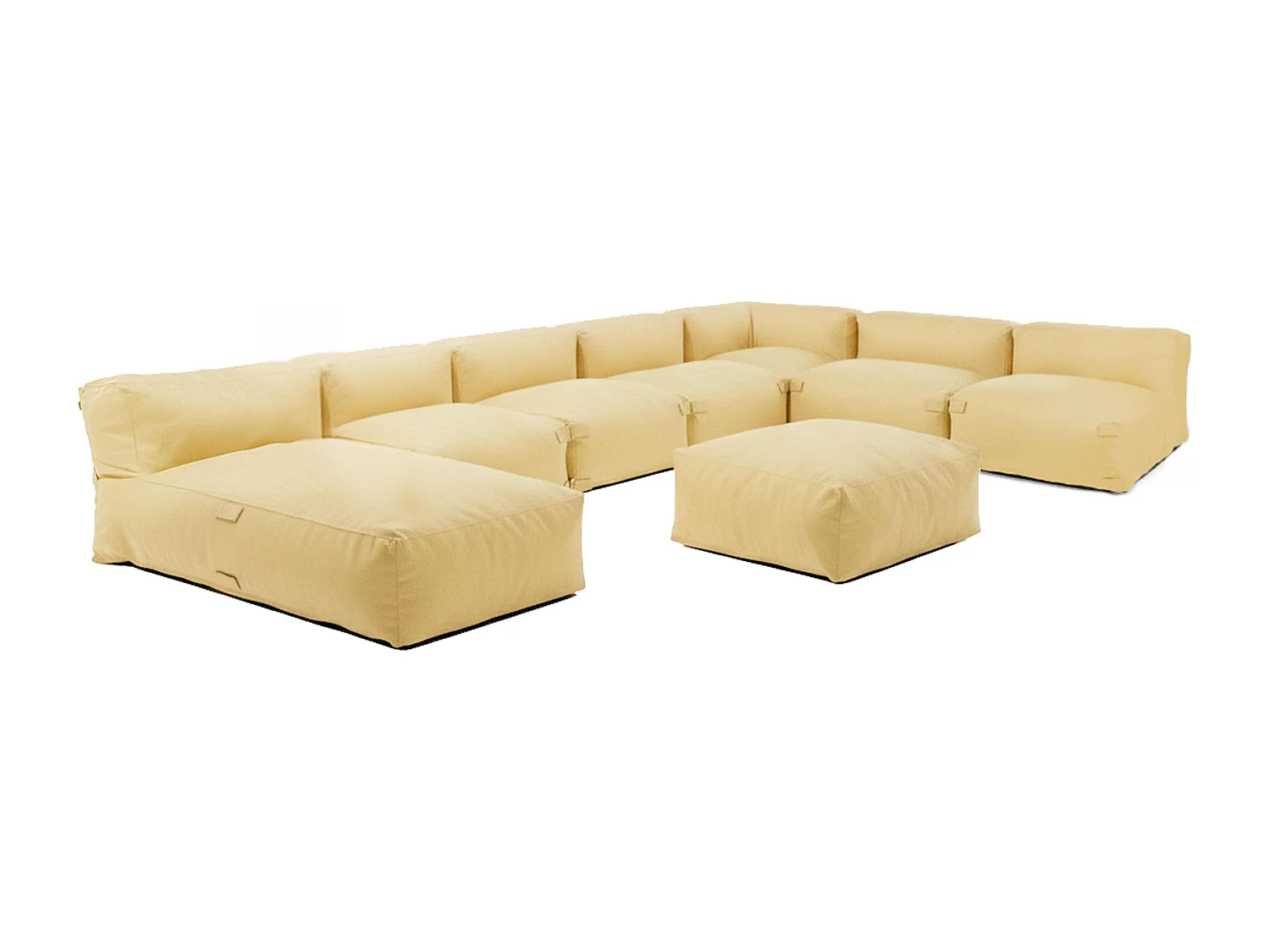 Salon de jardin modulable 8 places jaune clair