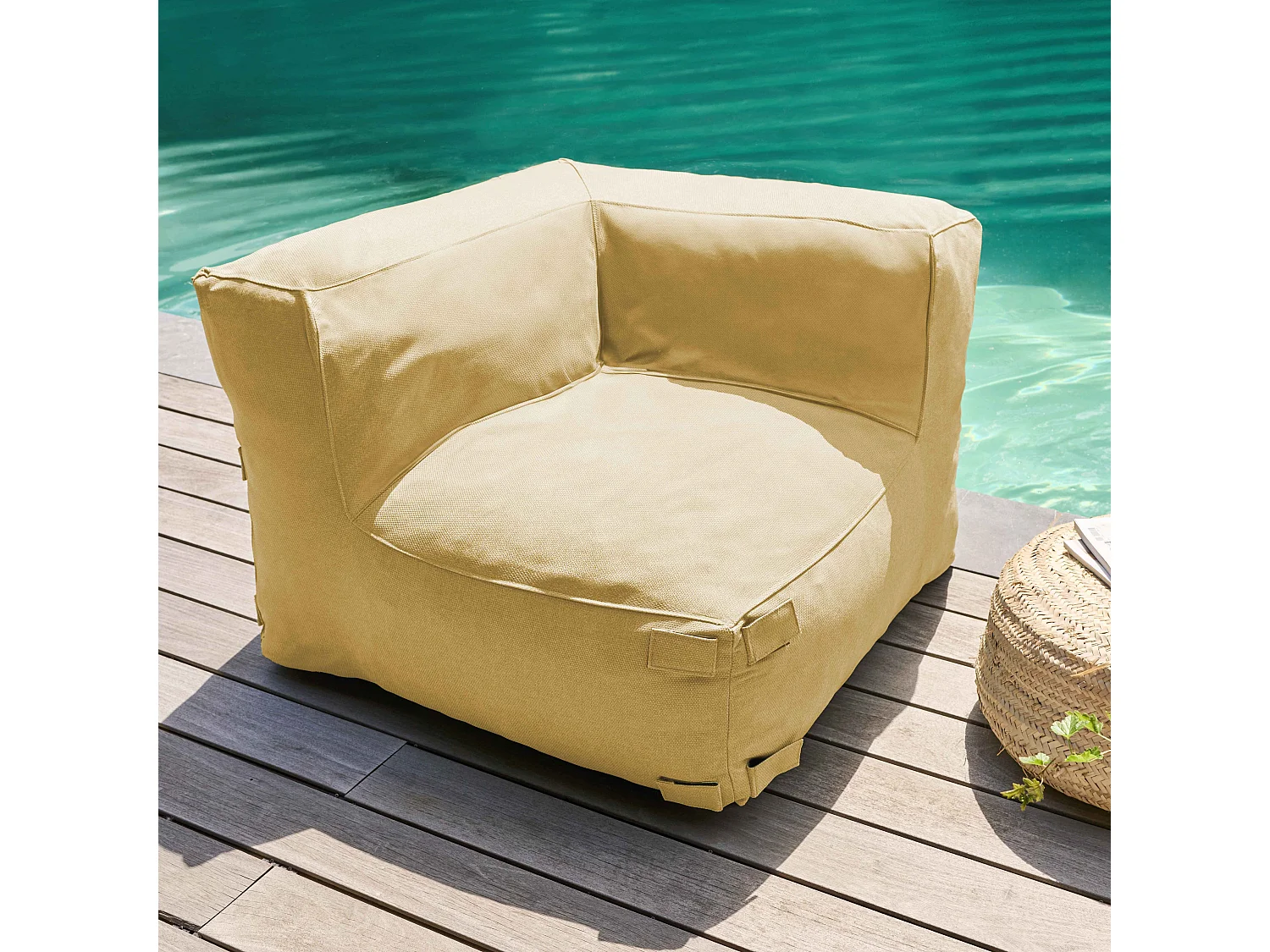 Salon de jardin modulable 8 places jaune clair