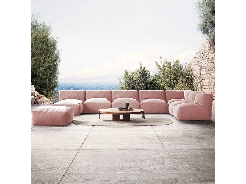 Modulaire tuinset 8 zitplaatsen poederroze