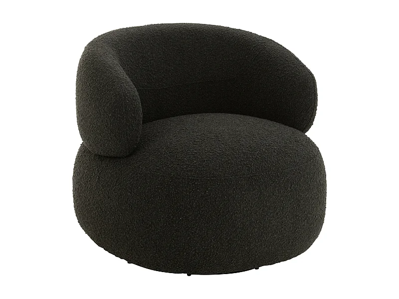 Fauteuil Pivotant Rond "Cosy" 85cm Noir