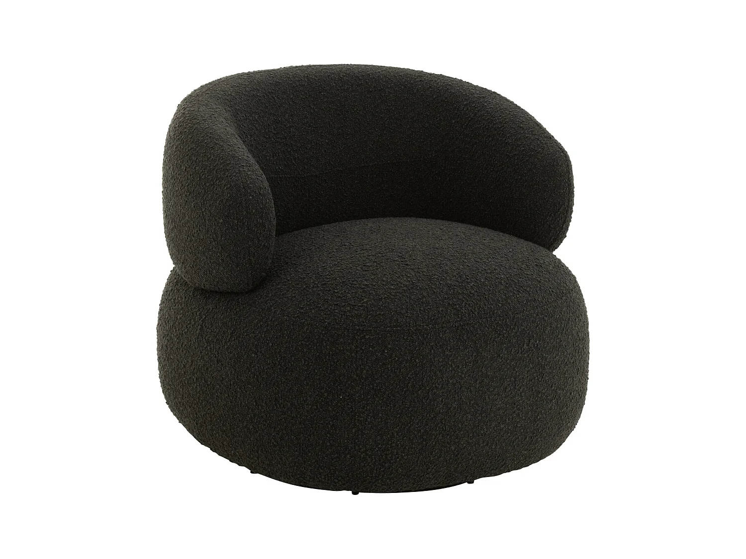 Fauteuil Pivotant Rond "Cosy" 85cm Noir
