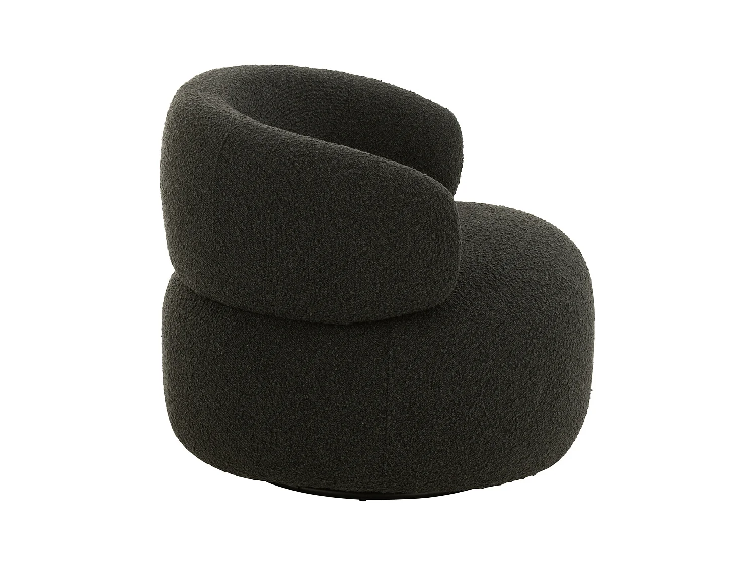 Fauteuil Pivotant Rond "Cosy" 85cm Noir