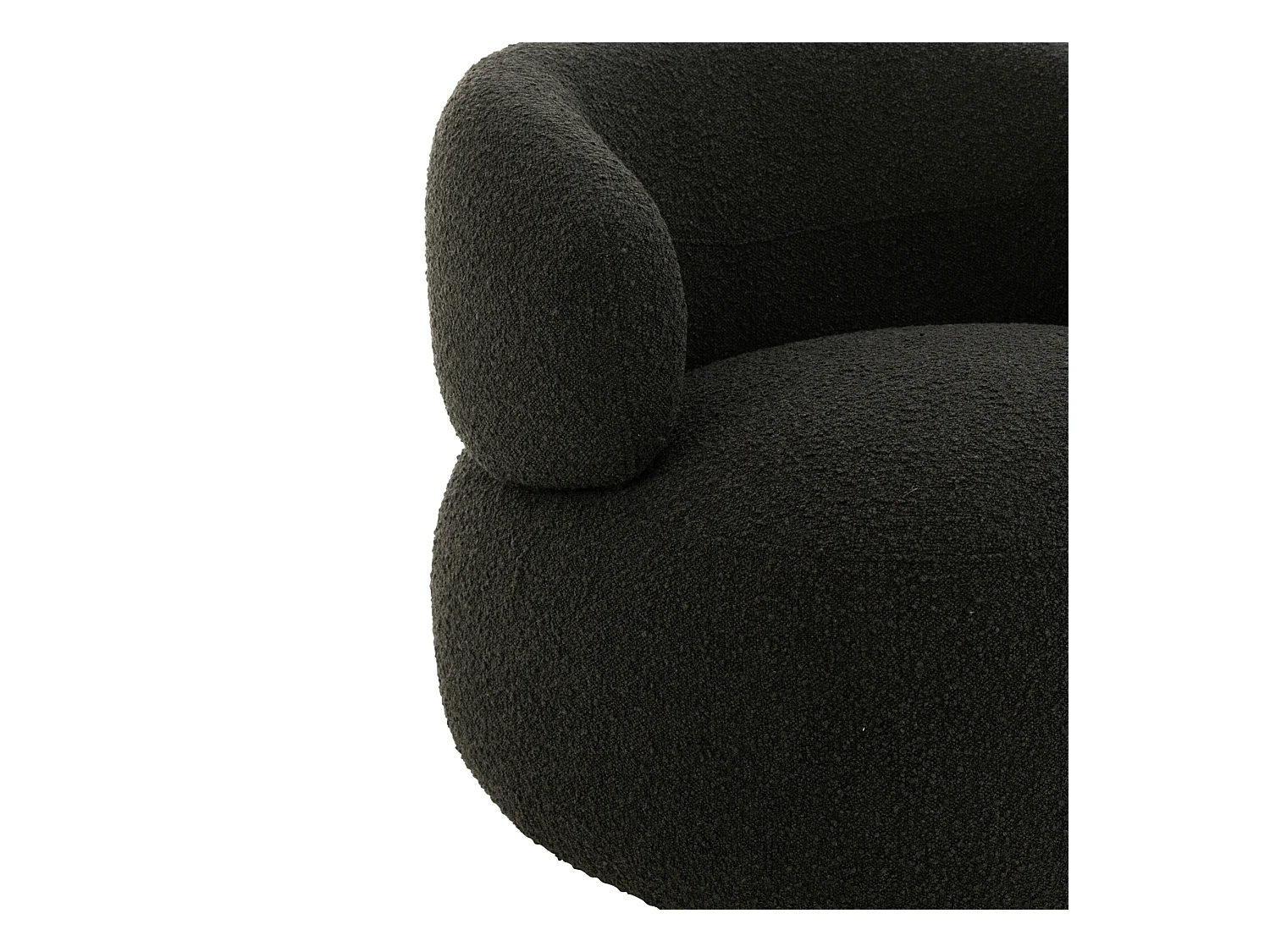 Fauteuil Pivotant Rond "Cosy" 85cm Noir