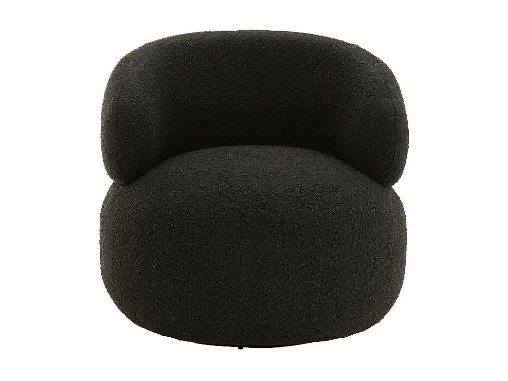 Fauteuil Pivotant Rond "Cosy" 85cm Noir