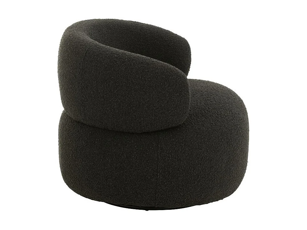 Fauteuil Pivotant Rond "Cosy" 85cm Noir