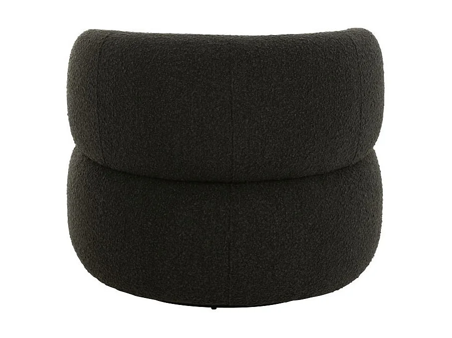 Fauteuil Pivotant Rond "Cosy" 85cm Noir