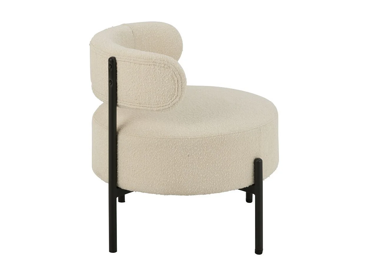 Fauteuil Lounge en Tissu Bouclé "Aldo" 67cm Blanc