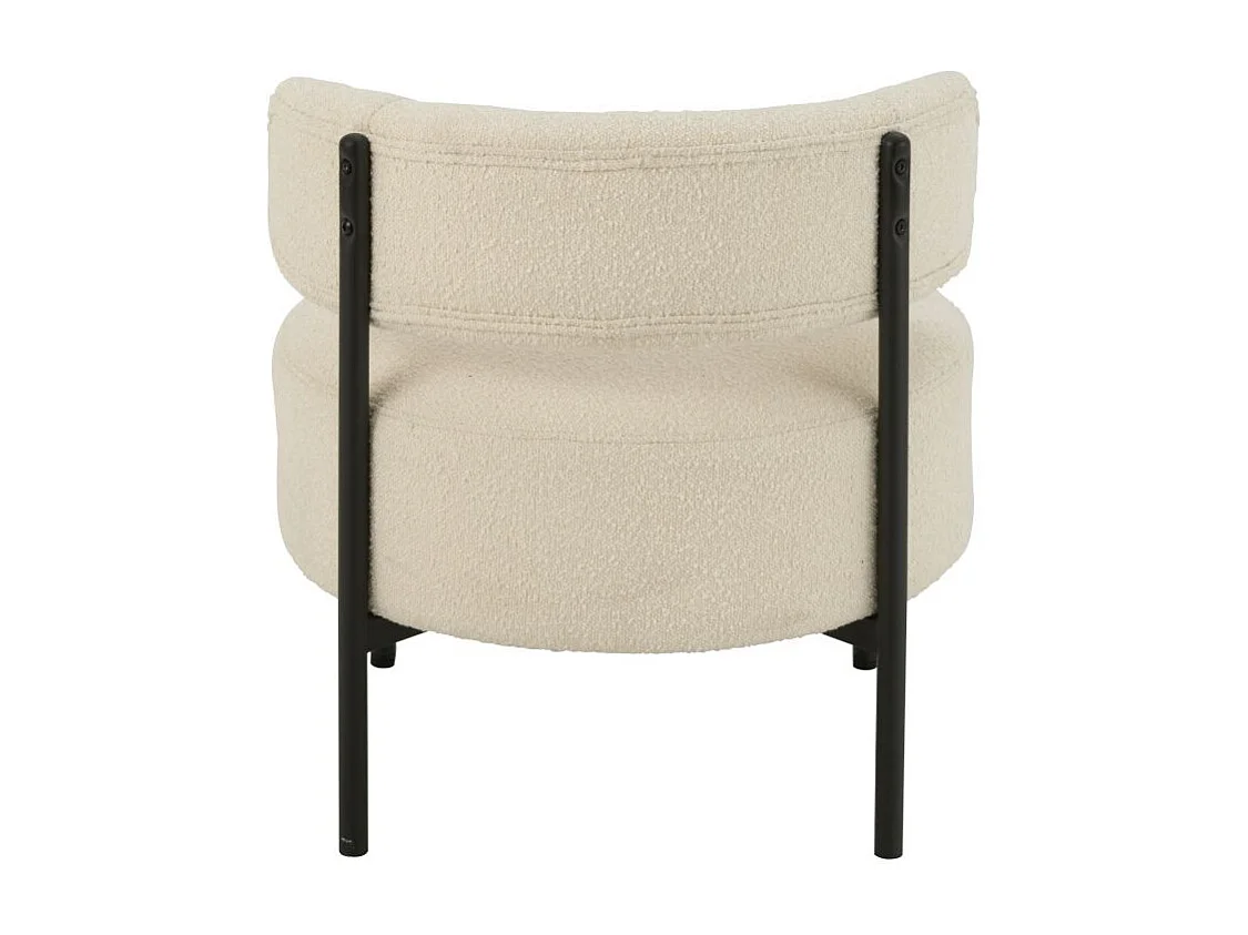 Fauteuil Lounge en Tissu Bouclé "Aldo" 67cm Blanc