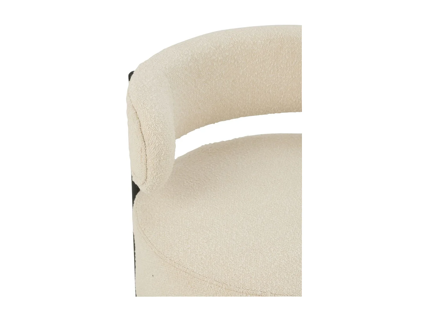 Fauteuil Lounge en Tissu Bouclé "Aldo" 67cm Blanc