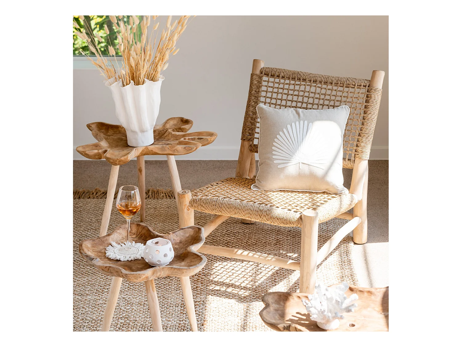 Fauteuil en Teck "Vita" 85cm Naturel