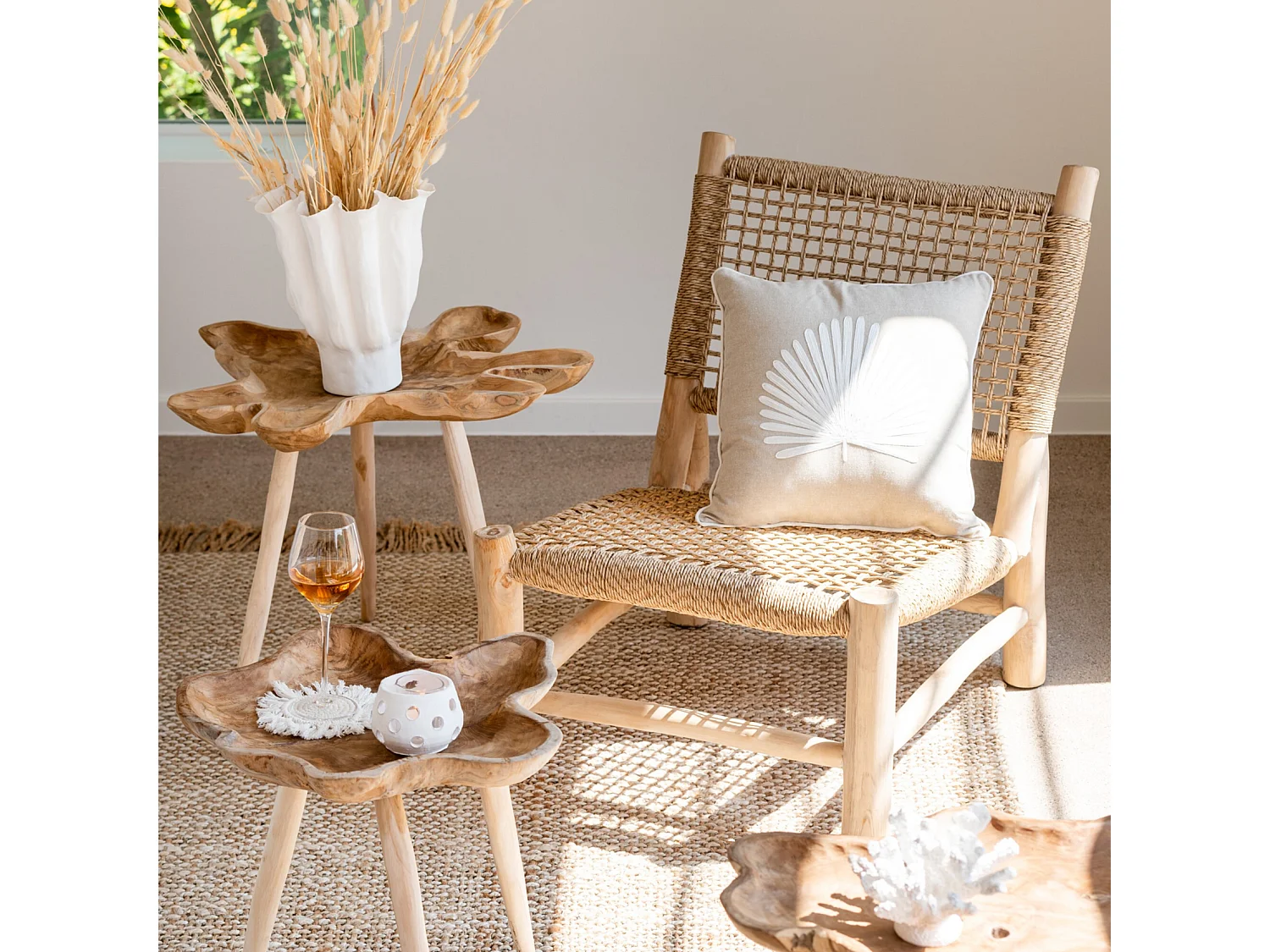 Fauteuil en Teck "Vita" 85cm Naturel