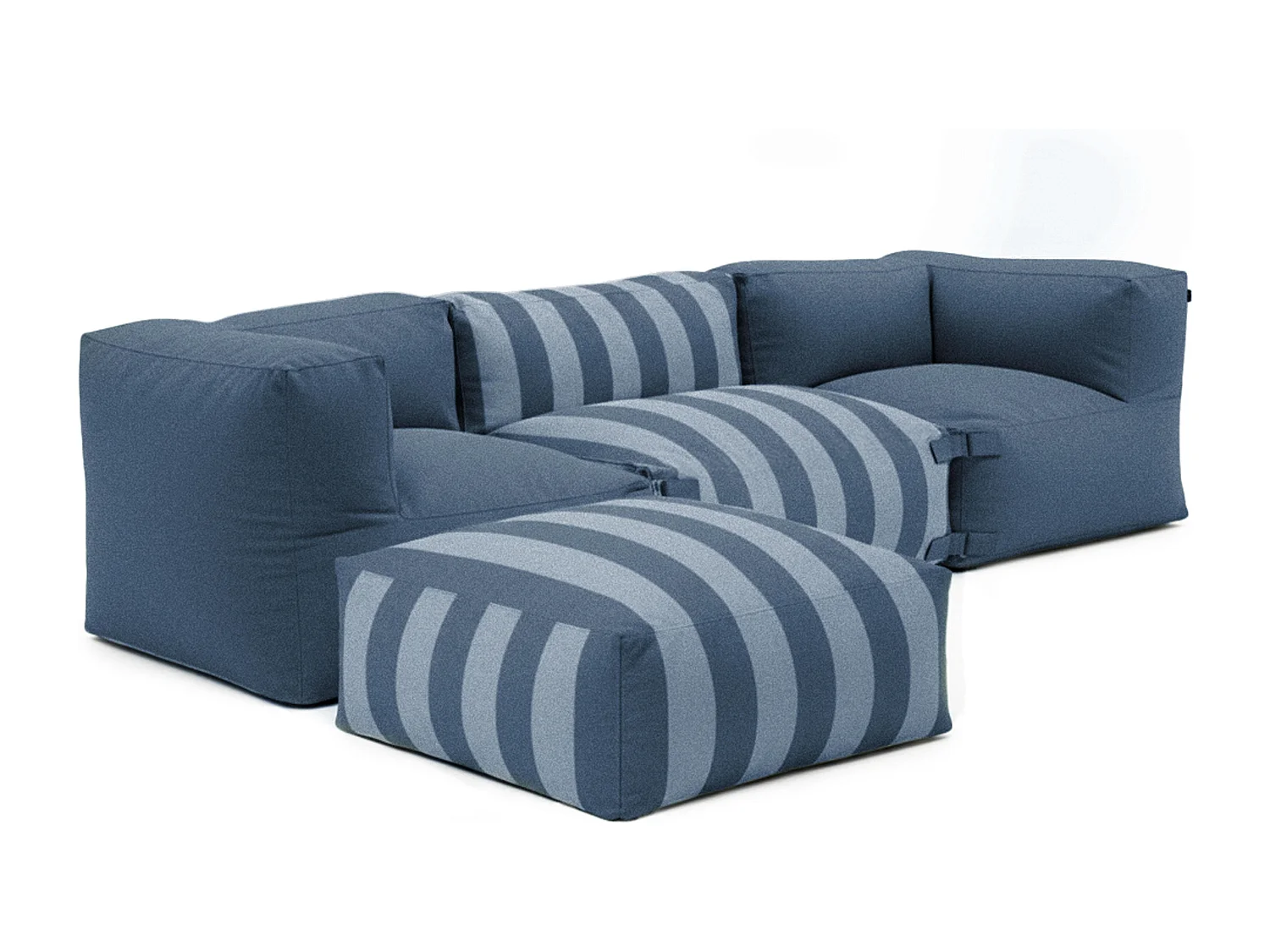 Gestreepte 4-zits tuinbank, pacificblauw