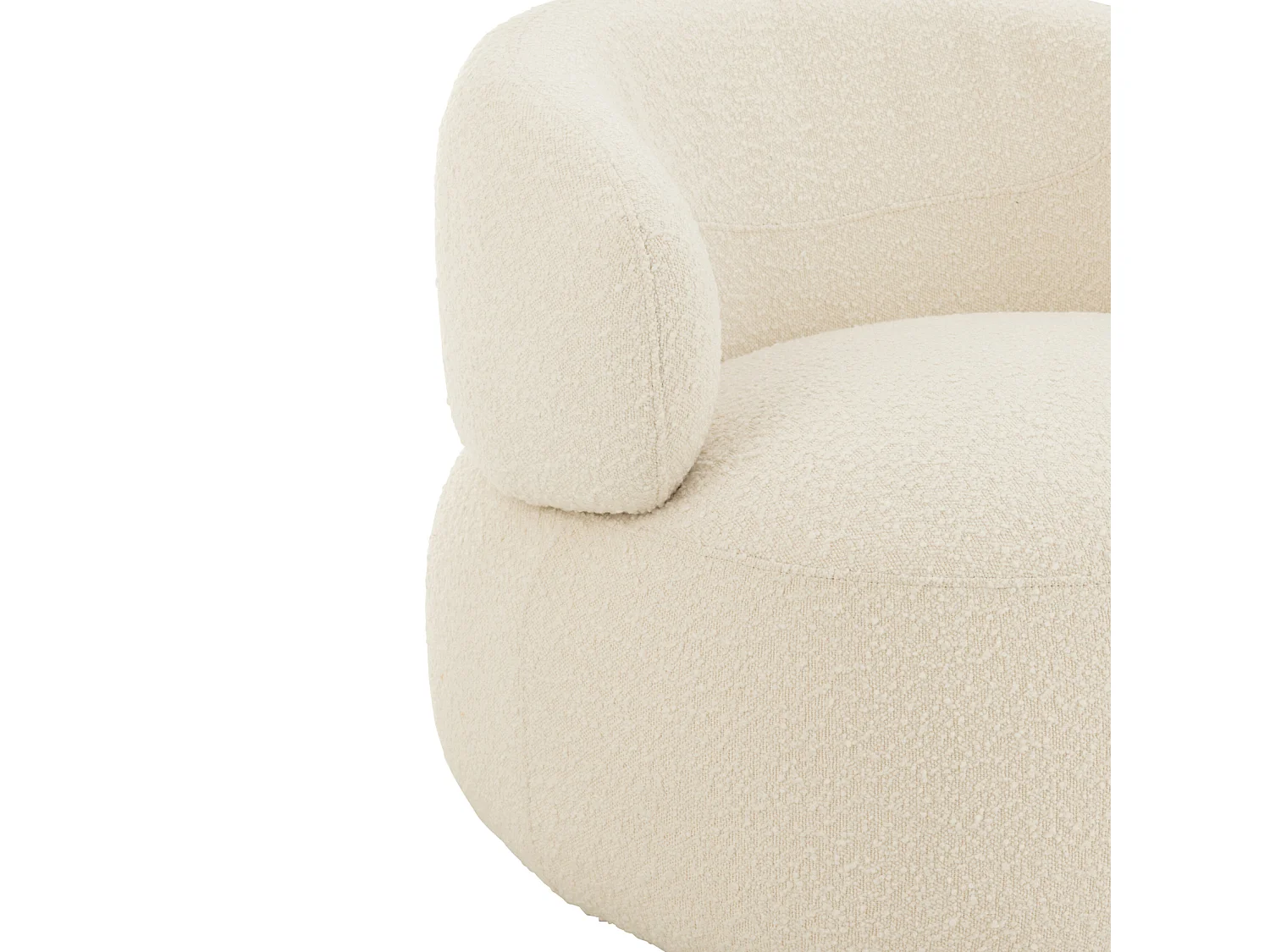 Fauteuil Pivotant Rond "Cosy" 85cm Écru