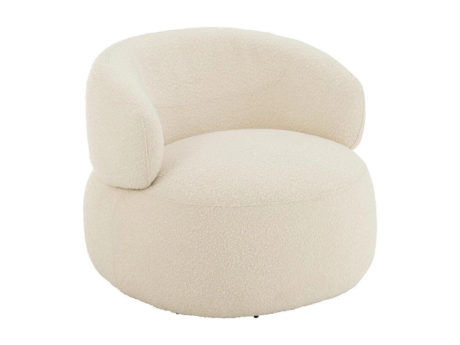 Fauteuil Pivotant Rond "Cosy" 85cm Écru
