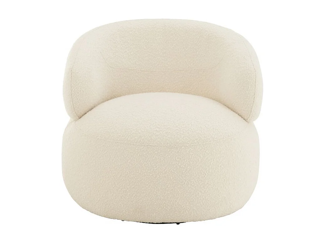 Fauteuil Pivotant Rond "Cosy" 85cm Écru