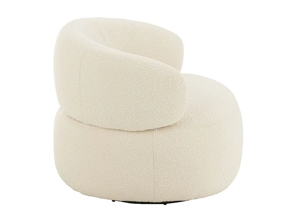Fauteuil Pivotant Rond "Cosy" 85cm Écru