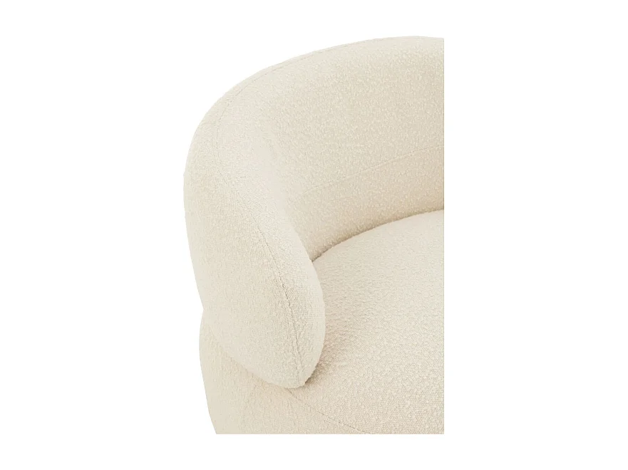 Fauteuil Pivotant Rond "Cosy" 85cm Écru