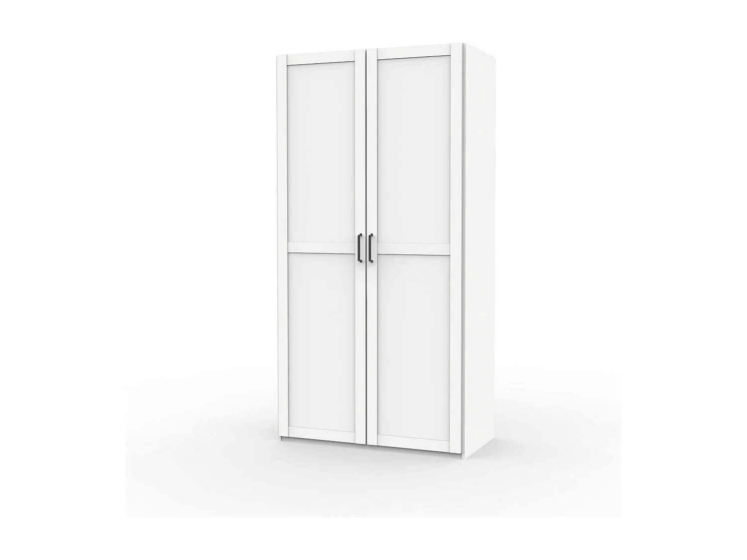 Armoire Placard de rangement de 2 portes réversible coloris Blanc/cambrien - Longueur 100 x Profondeur 50 x Hauteur 200 cm