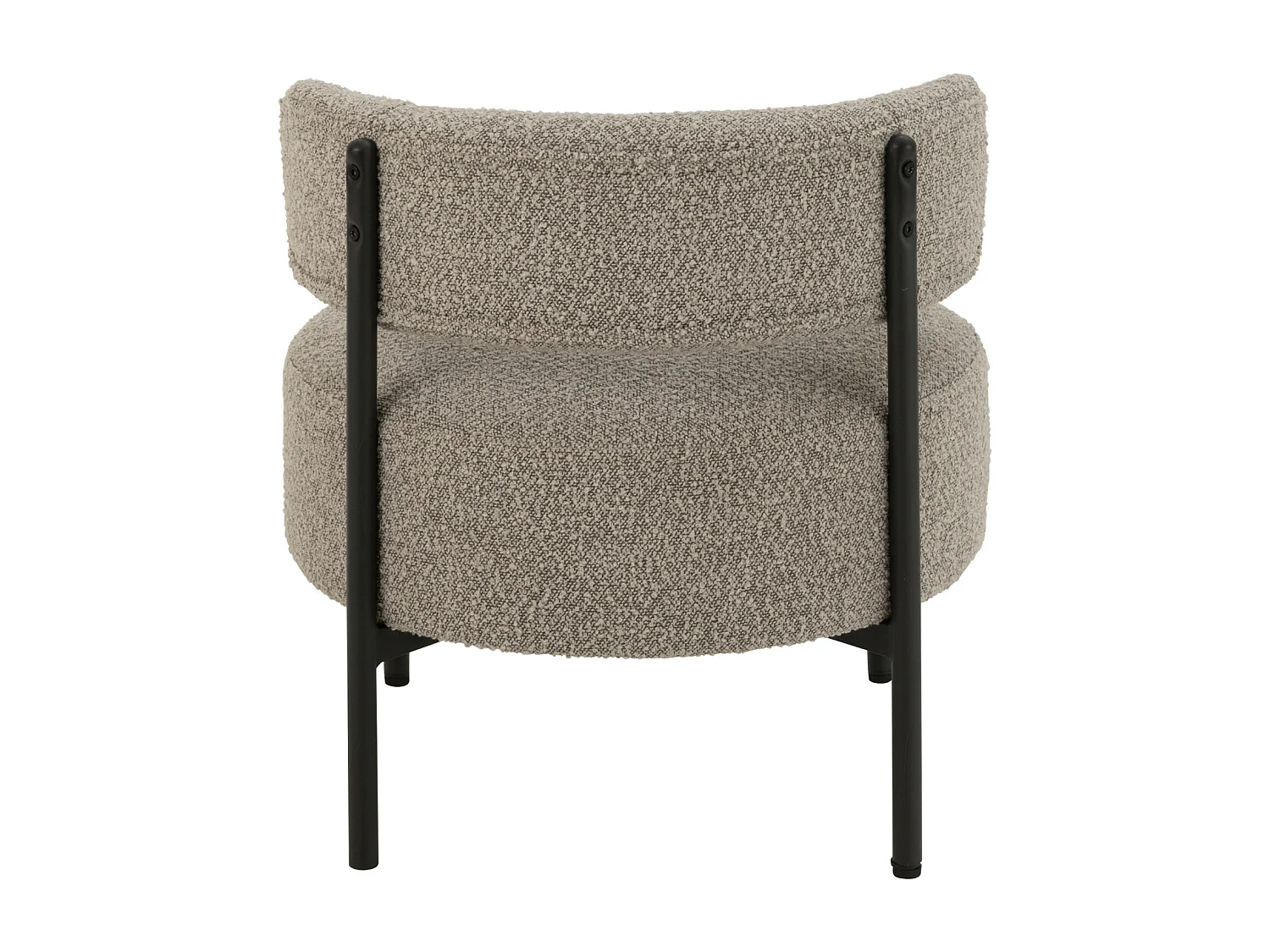 Fauteuil Lounge en Tissu Bouclé "Aldo" 67cm Gris