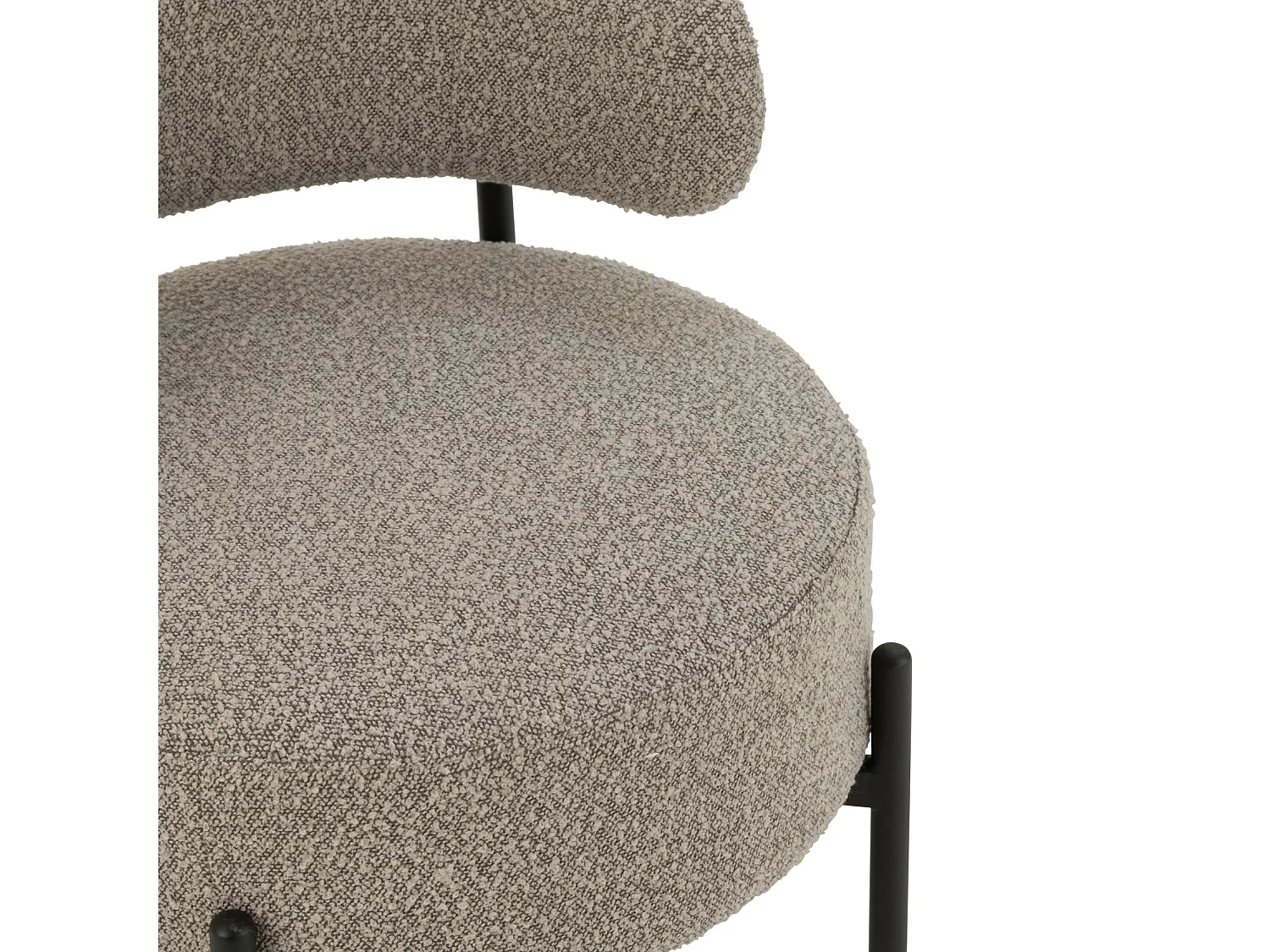 Fauteuil Lounge en Tissu Bouclé "Aldo" 67cm Gris