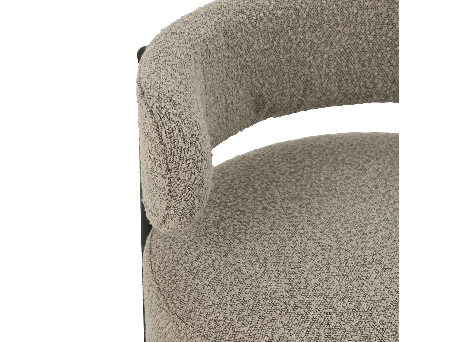 Fauteuil Lounge en Tissu Bouclé "Aldo" 67cm Gris