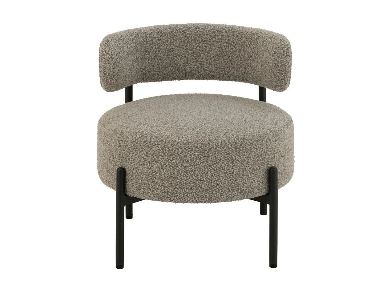 Fauteuil Lounge en Tissu Bouclé "Aldo" 67cm Gris
