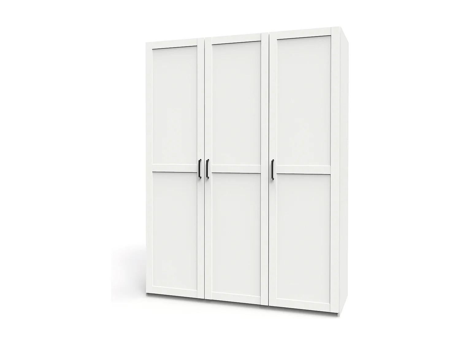 Armoire Placard de rangement avec 3 portes réversible coloris Blanc/cambrien - Longueur 150 x Profondeur 50 x Hauteur 200 cm