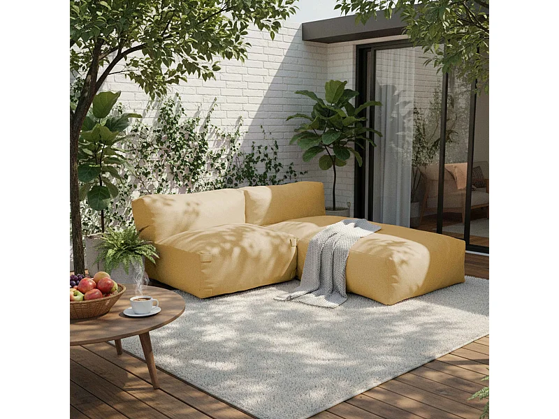 Salon de jardin modulable 2 places jaune clair
