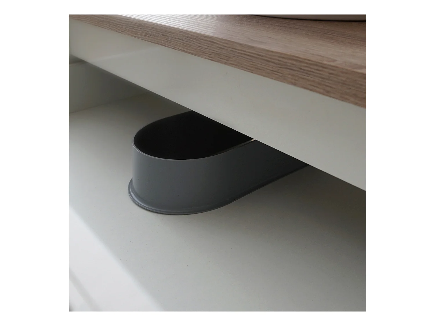 Meuble de salle de bain sous-vasque coloris Blanc/chêne cambrien (lavabo non inclus) - Longueur 61 x Profondeur 47 x Hauteur 80 cm