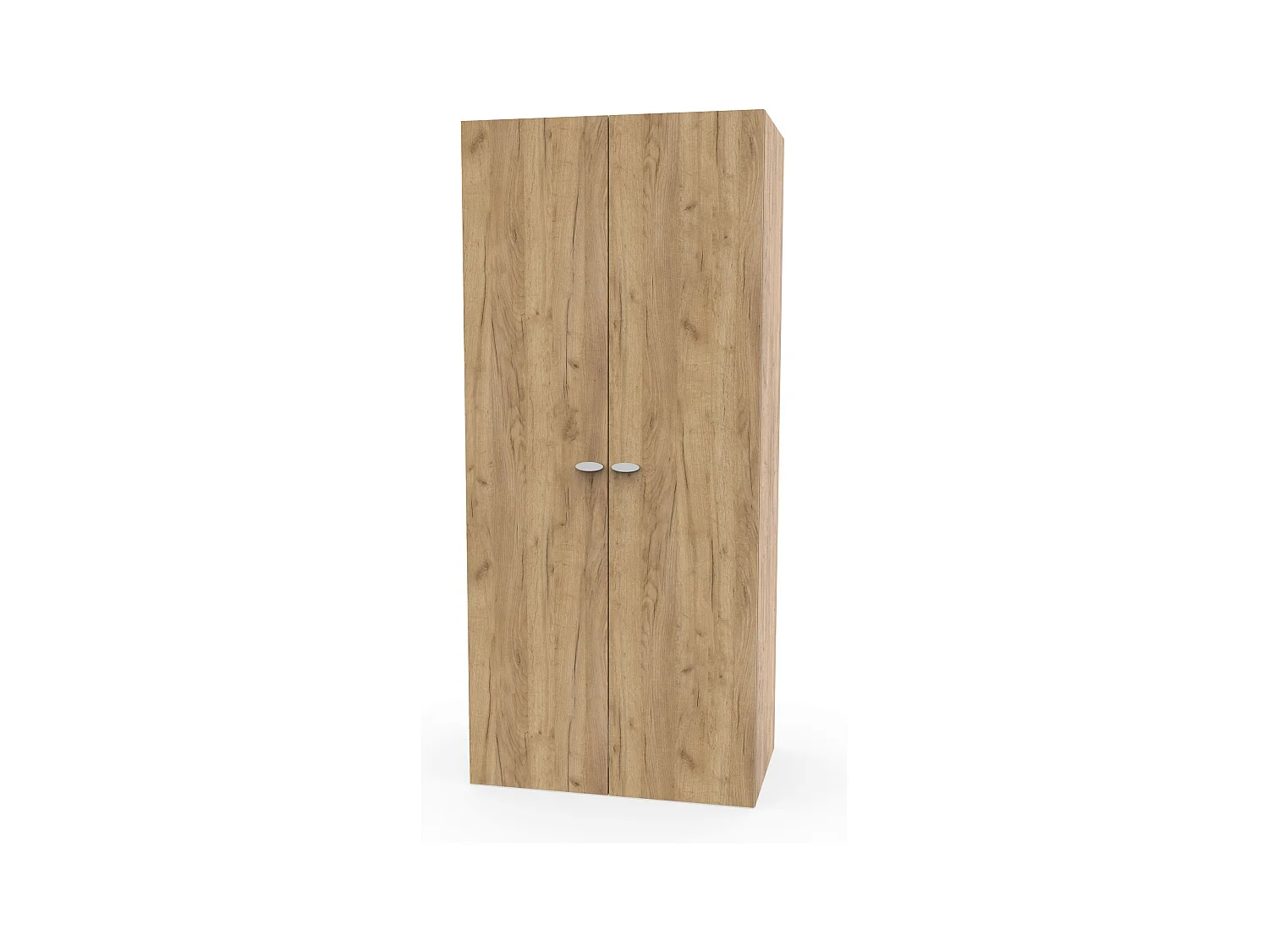 Armoire 2 Portes placard de rangement coloris Chêne - Longueur 79 x Profondeur 52 x Hauteur 180 cm
