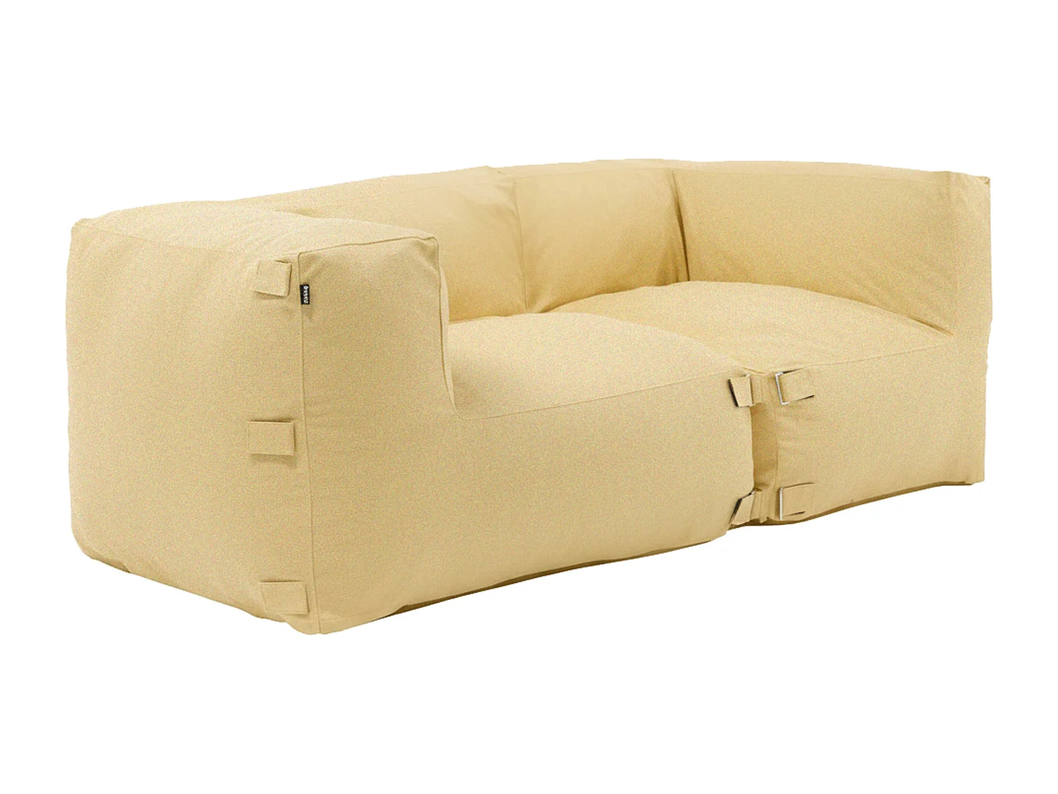 Salon de jardin modulable avec 2 fauteuils d'angle jaune clair