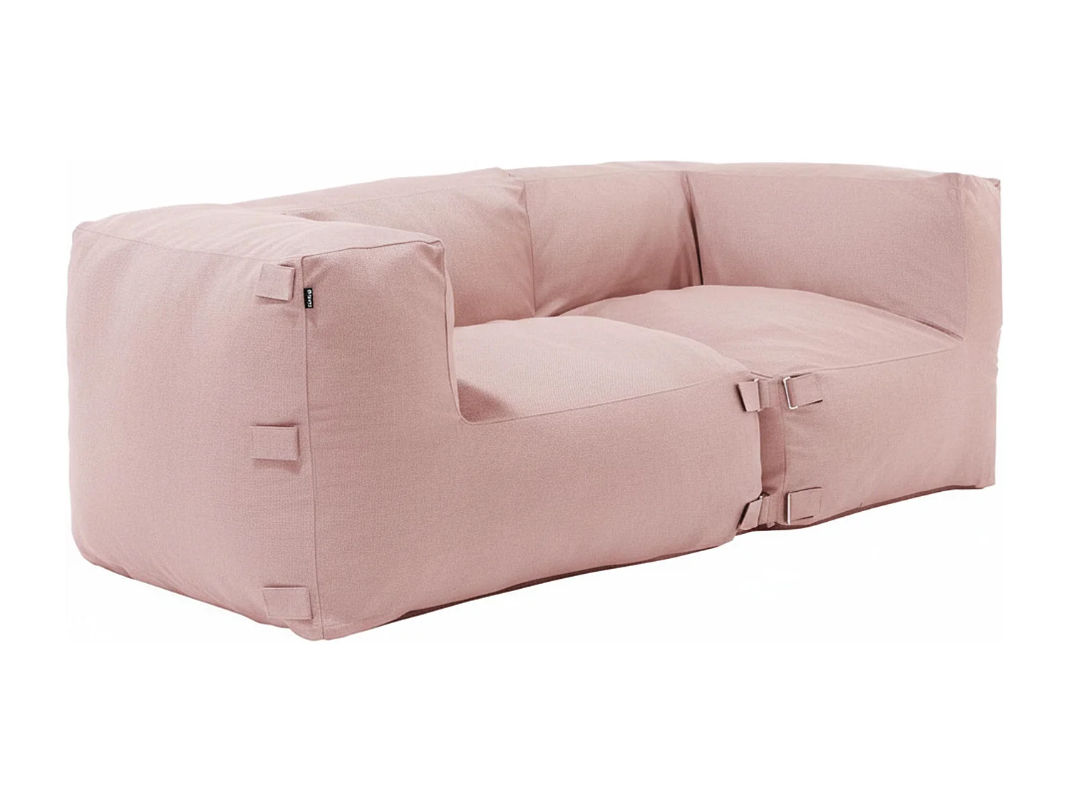 Salon de jardin modulable avec 2 fauteuils d'angle rose poudré