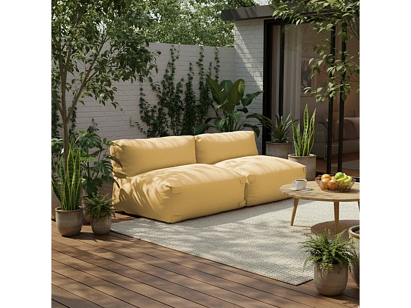 Salon de jardin modulable 2 places jaune clair